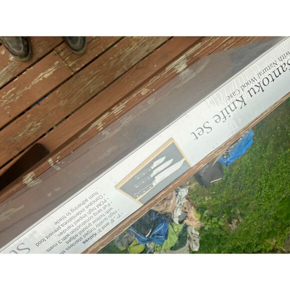 Sterling Home 3 Piece Santoku Knife Set with Natural Wood Case - Picture 8 of 9